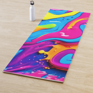 Tapis De Yoga Artwork de Neon Glow Liquid Splated