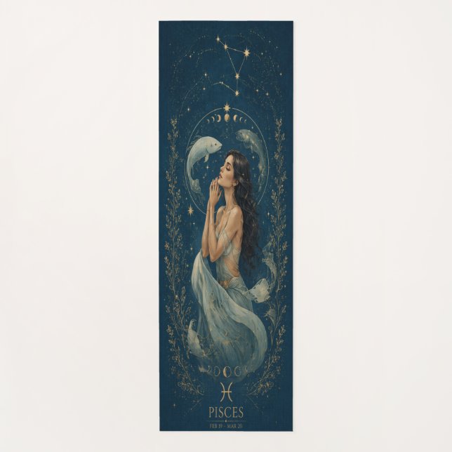 Tapis de Yoga Astrologie Céleste Poissons (Devant)