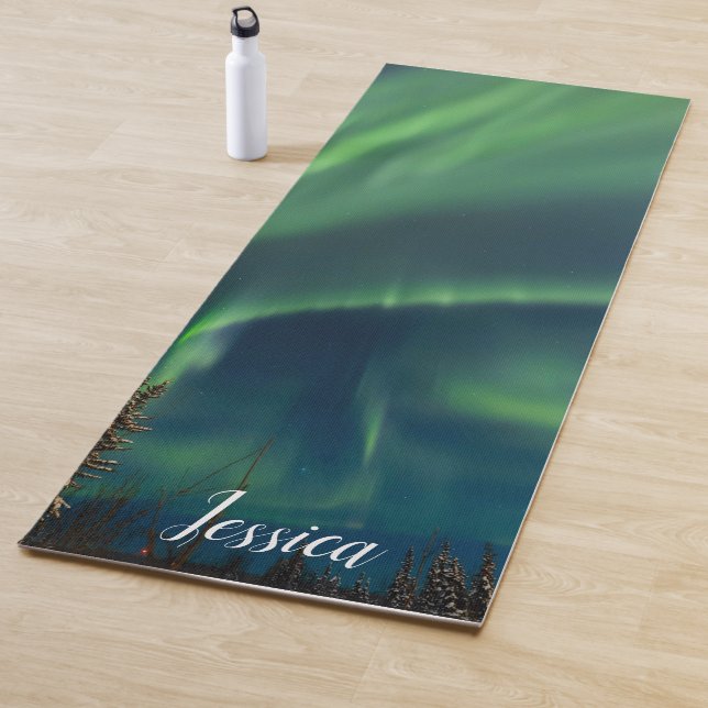 Tapis De Yoga Aurora Borealis Lumières du Nord ciel arctique nui