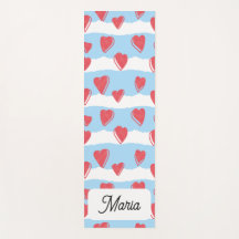 Tapis de yoga avec design motif du coeur