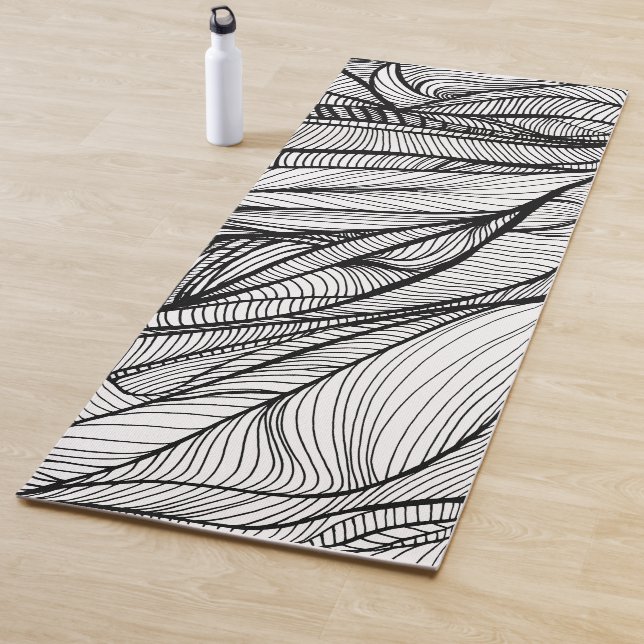 TAPIS DE YOGA avec illustrations dessinées à la ma (En situation)