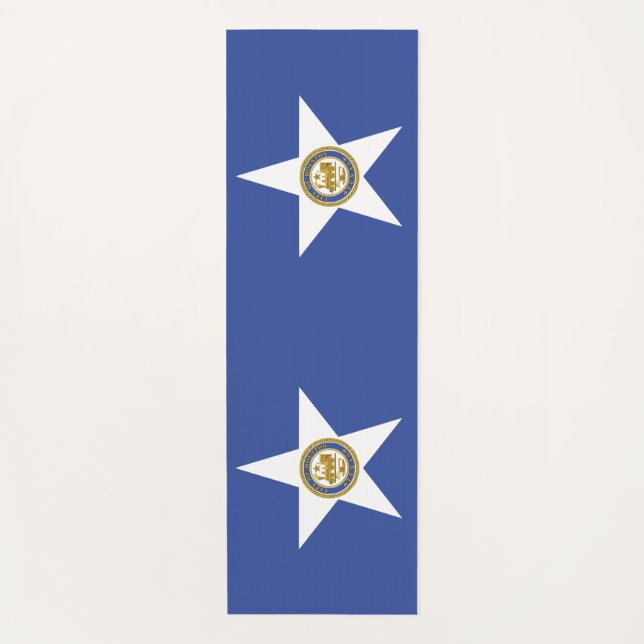 Tapis de yoga avec le drapeau de Houston, États-Un (Devant)