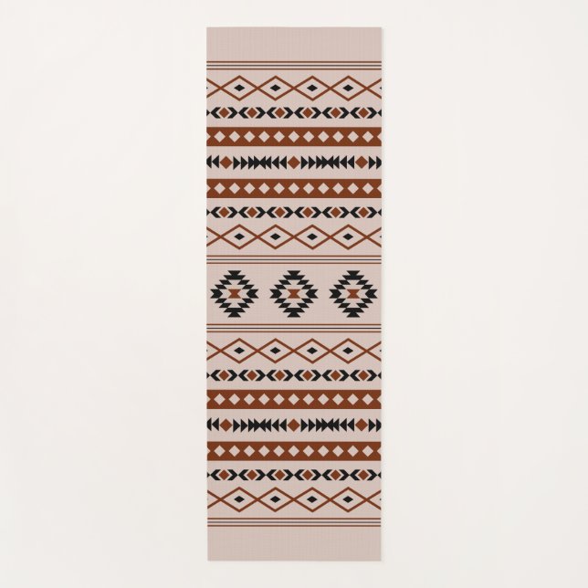 Tapis De Yoga Aztec Black Browns Taupe Mixte Motifs Motif (Devant)