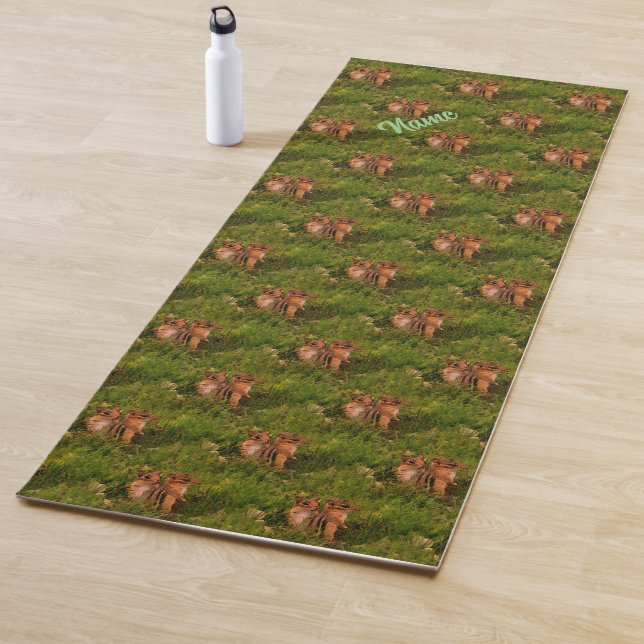 Tapis De Yoga Baby Chipmunks Animal Nature Art (En situation)
