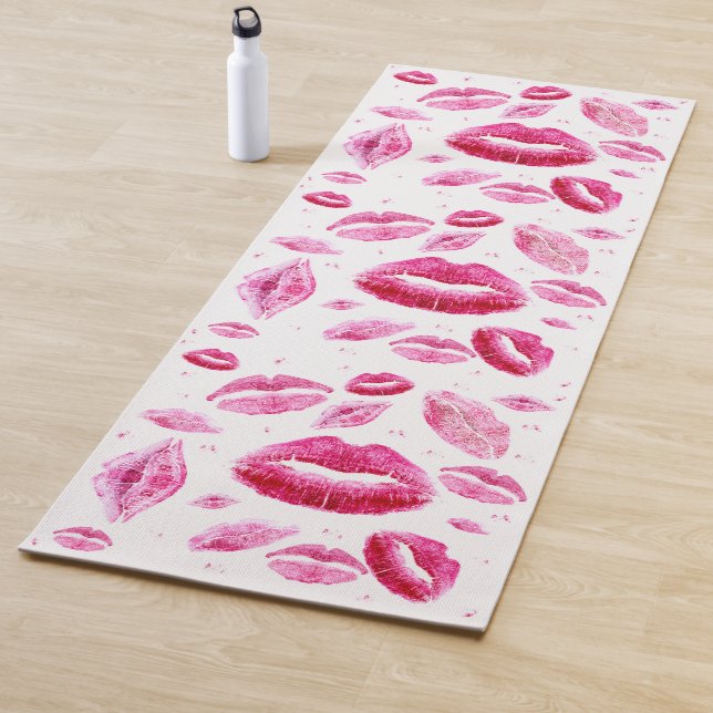 Tapis De Yoga Baisers partout (blanc) (En situation)
