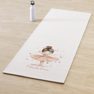 Tapis De Yoga Ballerina Nom personnalisé Fille
