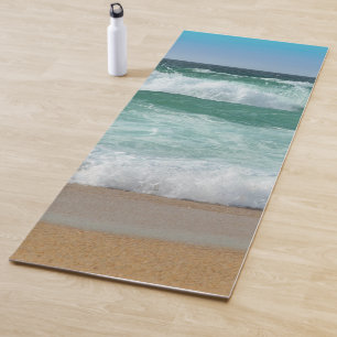 Tapis De Yoga Balnéaire Sea Waves Sand Beach Modèle Fitness