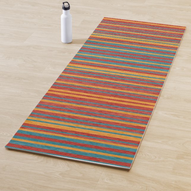 Tapis De Yoga Bandes colorées B (En situation)