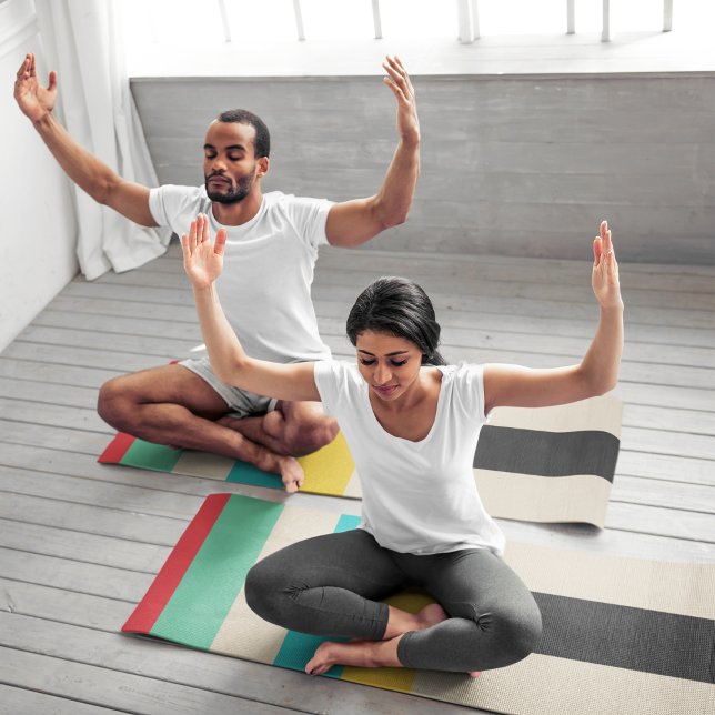 Tapis De Yoga Bandes de bandes multicolores (Créateur téléchargé)