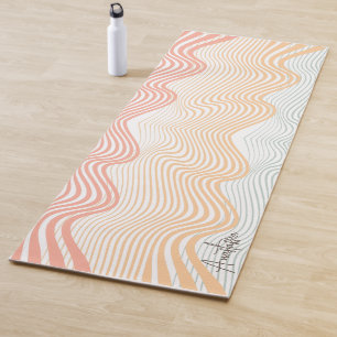 Tapis De Yoga Bandes de couleur ondulée avec votre NOM sport élé