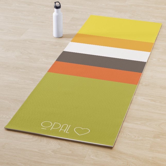 Tapis De Yoga Bandes de couleurs monographiques personnalisées (En situation)