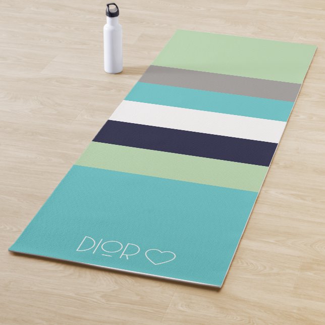 Tapis De Yoga Bandes de couleurs monographiques personnalisées (En situation)
