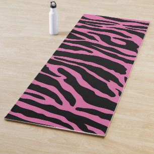 Tapis De Yoga Bandes de Poster de animal rose et noir