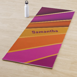 Tapis De Yoga Bandes diagonales multicolores Pink Purple Yoga Ma