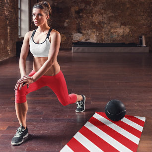 Tapis De Yoga Bandes diagonales rouges