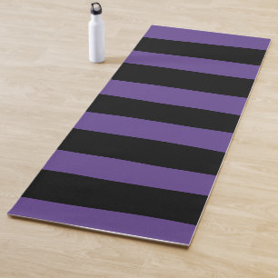 Tapis De Yoga Bandes inégales en violet et en noir