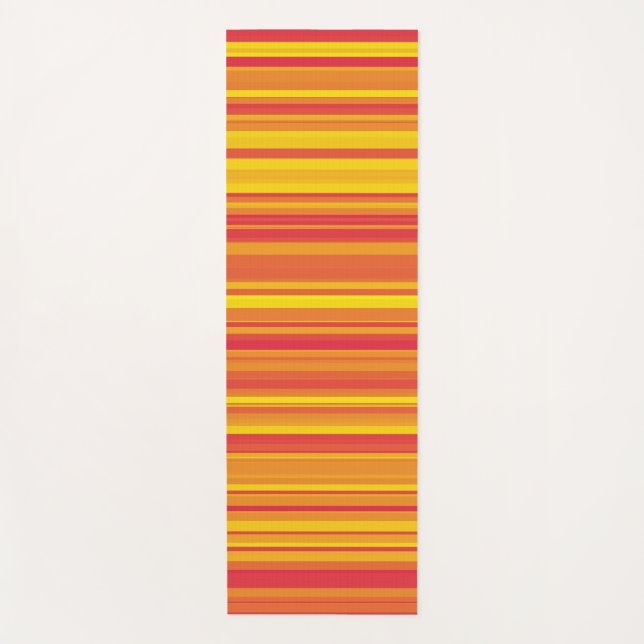 Tapis De Yoga Bandes orange rouge jaune (Devant)