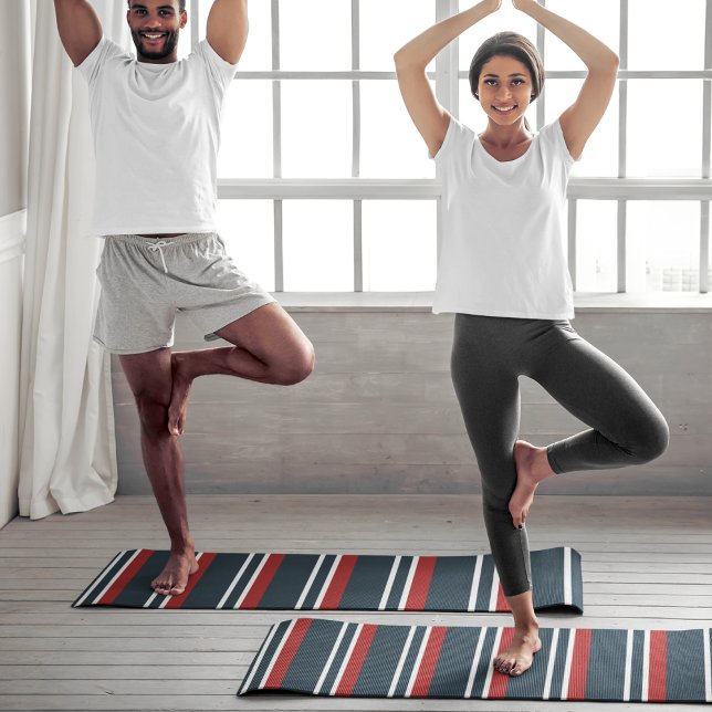 Tapis De Yoga Bandes rouges rétro (Créateur téléchargé)