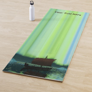 Tapis De Yoga Bateau Viking Sous Lumière Du Nord