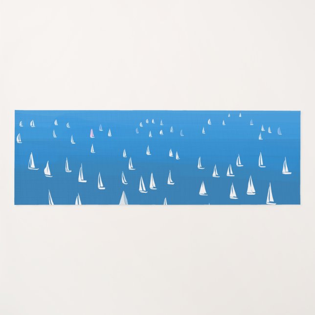 Tapis De Yoga Bateaux à voile en mer bleu profond - Regatta Bate (Devant (Horizontal))