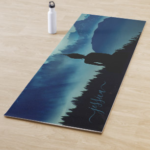 Tapis De Yoga Beau Bleu Montagnes Turquoises Bouddha Nom personn