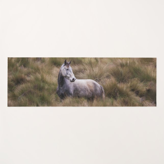 Tapis De Yoga Beau Cheval gris coloré (Devant (Horizontal))