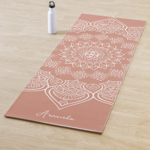 Tapis De Yoga Beau corail clair Mandala Custom Yoga Mat