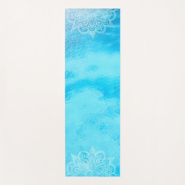 Tapis De Yoga Beau Mer Bleu couleur Mandala Yoga Mat (Devant)