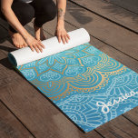 Tapis De Yoga Beau Motif bleu Mandala<br><div class="desc">Beau mandala personnalisé motif tapis de yoga personnalisé.</div>