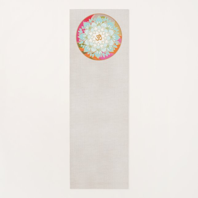 Tapis De Yoga Beau Om Lotus Mandala (Devant)