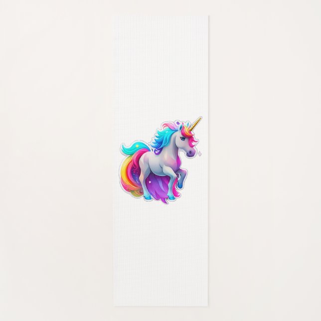 Tapis De Yoga Beau Sticker Unicorn 2 (Devant)