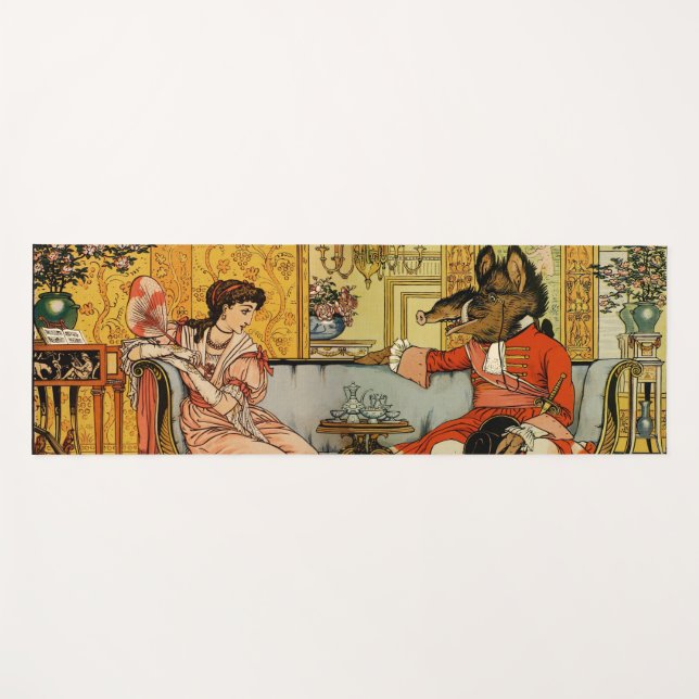 Tapis De Yoga Beauté Beast Classic Fairy Tale Caractères (Devant (Horizontal))