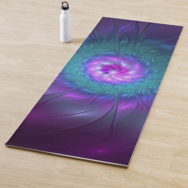Tapis De Yoga Beauté florale Abstraite Fleur d'art fractionnée c (En situation)