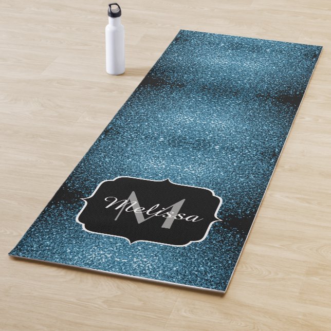 Tapis De Yoga Bébé bleu clair faux parties scintillant scintille (En situation)