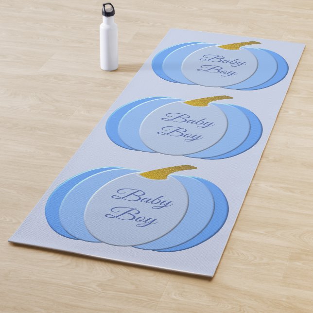 Tapis De Yoga Bébé Bleu mignon Citrouille Personnalisé (En situation)