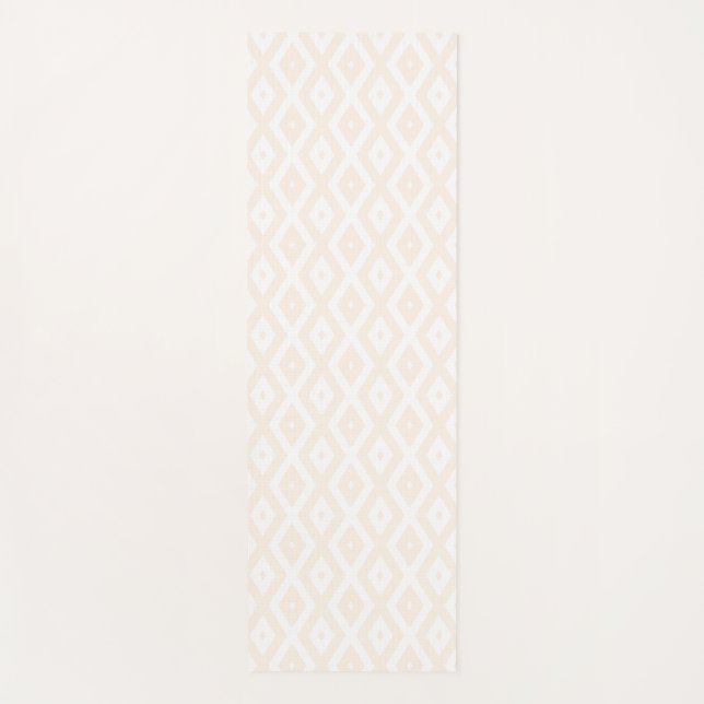 Tapis De Yoga Beige and white diamond pattern (Devant)