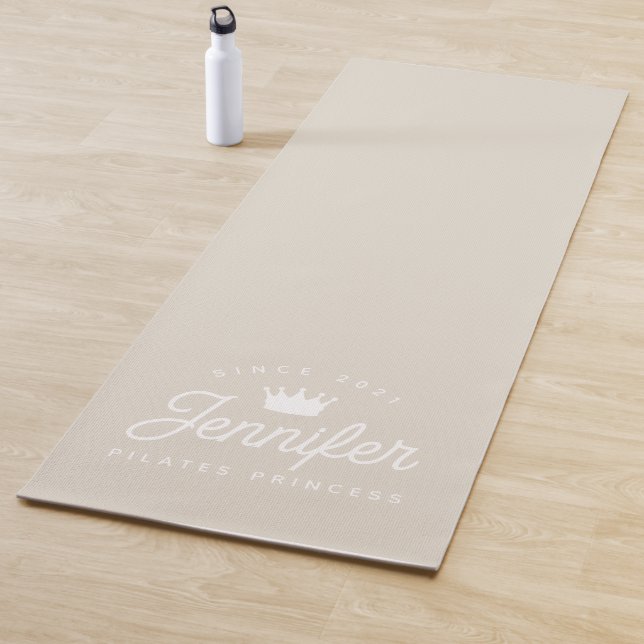 Tapis De Yoga Beige Pilates Princess Workout Gym (En situation)