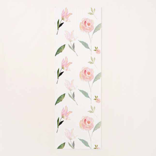 Tapis De Yoga Belle aquarelle florale (Devant)