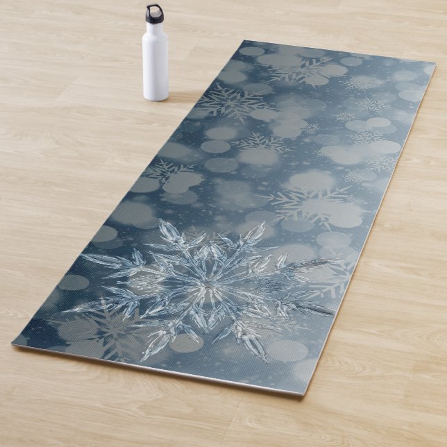 Tapis De Yoga Belle et unique Cristal de glace Méditation bleu Z (En situation)