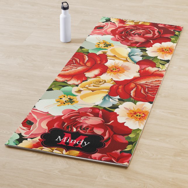 Tapis De Yoga Belle florale (En situation)