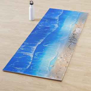 Tapis De Yoga Belle Plage Blue Ocean Waves Tropical Custom