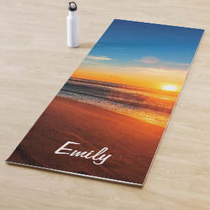 Tapis De Yoga Belle plage Sunrise Sea Pittoresque Personnalisé