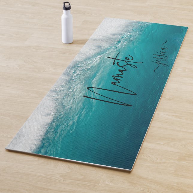 Tapis De Yoga Belle plage Turquoise Ocean Beach Tropical Custom (En situation)