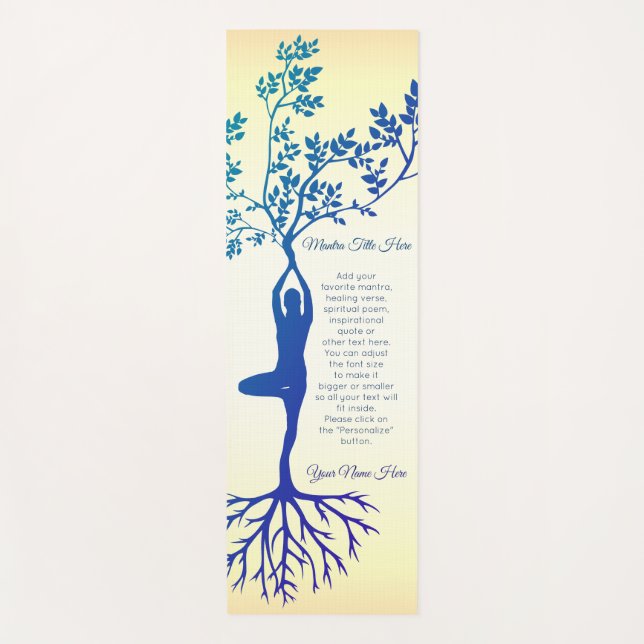 Tapis De Yoga Belle racine de silhouette de Vrksasana de pose (Devant)