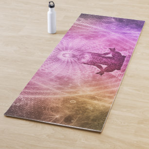 Tapis De Yoga Belle silhouette de pose de Lotus de méditation de