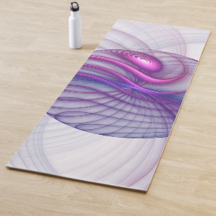 Tapis De Yoga Belle Swing Moderne Art Fractal Abstrait Rose