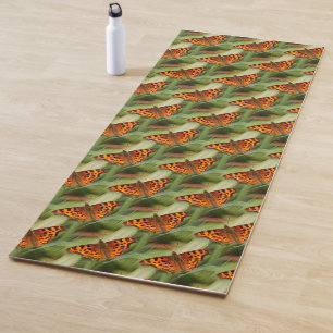 Tapis De Yoga Belles papillons Comma Satyr Orange