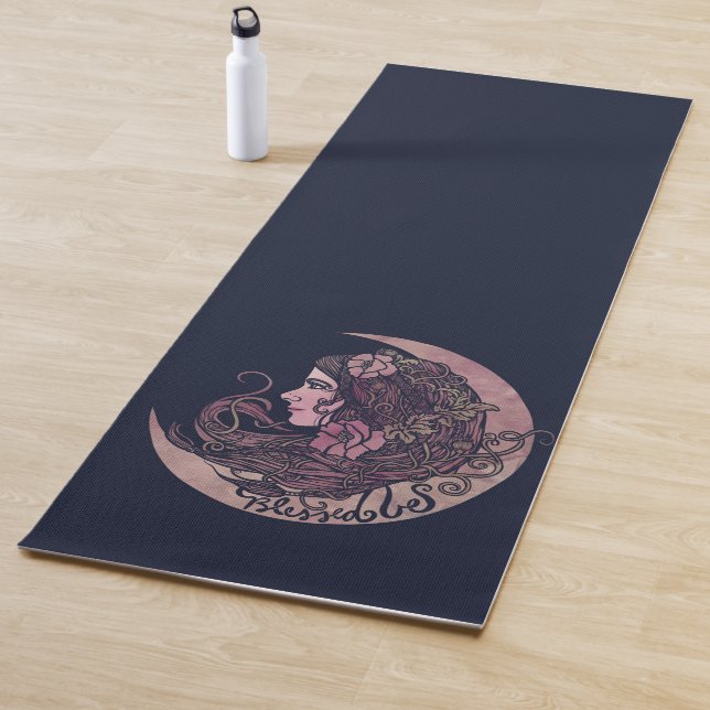 Tapis De Yoga Béni Soit La Déesse Lune Art Pagan (En situation)