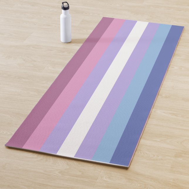 Tapis De Yoga Bigender Pride, Impression par bandes, Fierté LGBT (En situation)