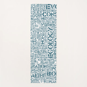 Tapis De Yoga Bio Nuage de Mots Texte Motif Biodiversité